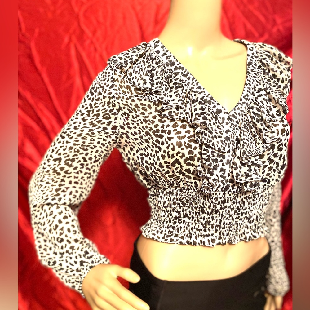 animal print girls top size S